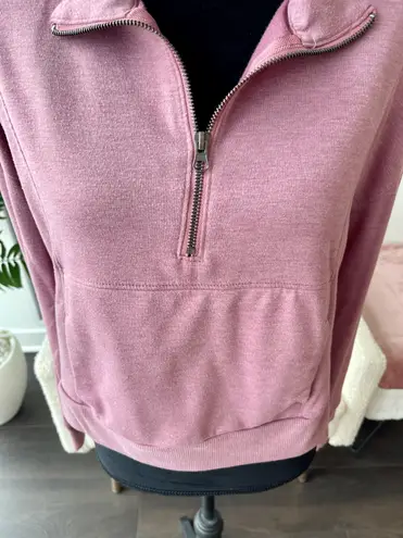 Balance Collection Pink Long Sleeve Quarter Zip Top Size Large