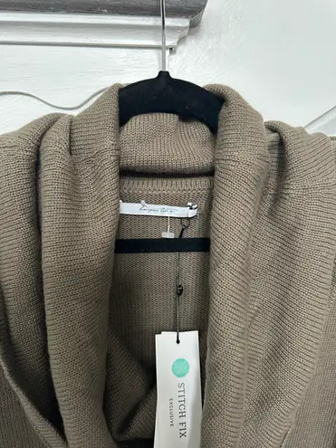 Harper NWT Lane Gouti Cowl Neck Off Shoulder Green Sweater Size 2XL - Image 5