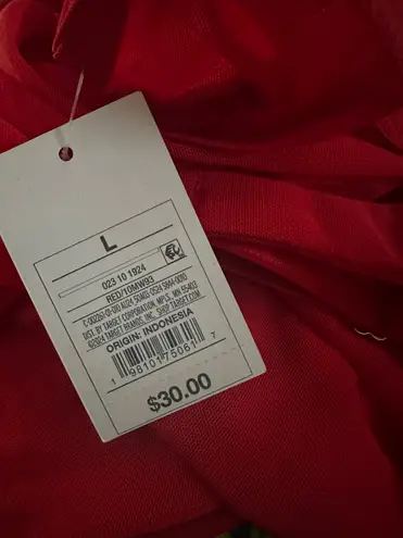 Auden Red Women's Rhinestone Lingerie Bodysuit