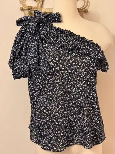 Ulla Johnson Alene One Shoulder Top Midnight Micro Floral 6