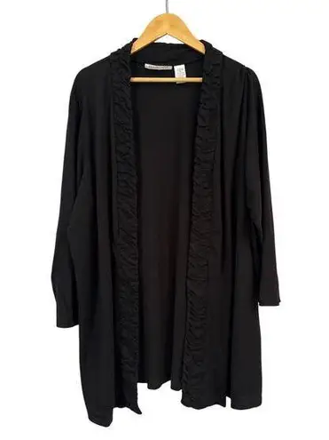 Women’s Roaman’s Size 2X Long Sleeve Black Sweater with Ruched Details.