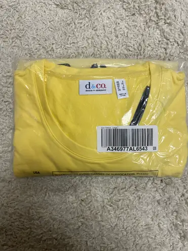 Denim & Co French Terry Dip Dye Long-Sleeve Tunic A346977 QVC Large Sun Yellow