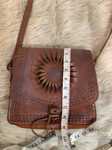 Vintage Leather Boho Hippie Purse Brown