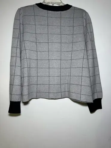 89th and Madison Gray/Black cardigan silver buttons long sleeve Size XL