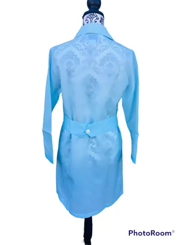 Vintage 70s Nurse Maid Uniform Costume Daisy Bedgood Blue Polyester Long Sleeve