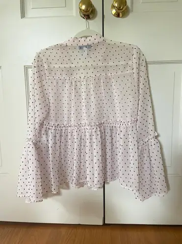 Libby Edelman Light Pink Blouse With Black Detailing