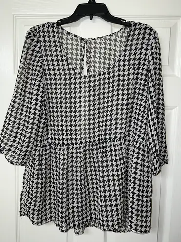 Houndstooth Blouse