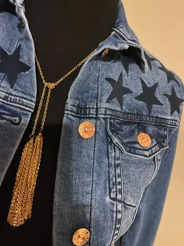 LuLaRoe Denim Blue Stars Jacket XXS