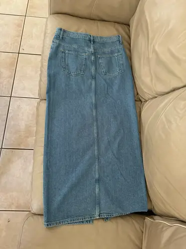 Derek Lam 10 Crosby Cotton High Rise Denim Maxi Skirt