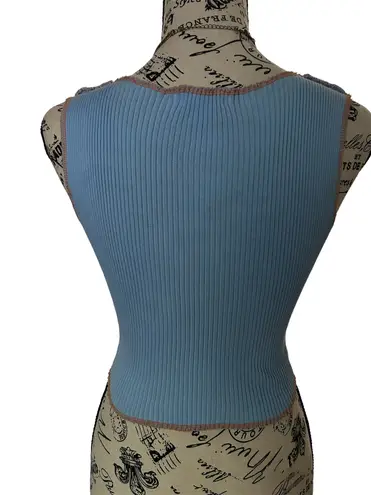 Brand New Baby Blue Peekaboo Top Size L