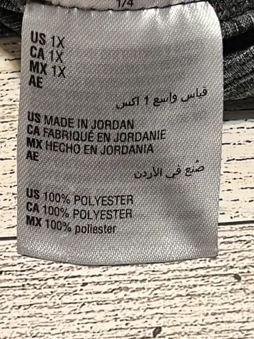 Ideology Womens XL Extra Large Charcoal Gray Active Wear V Neck Top Tshirt