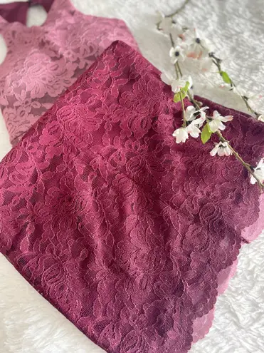 Sequin Hearts | Mauve/Burgundy Ombre Lace Formal Bodycon Cocktail dress (5)151D1