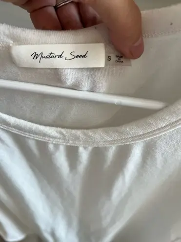 Mustard Seed Lace Ruffle Short Sleeve Top