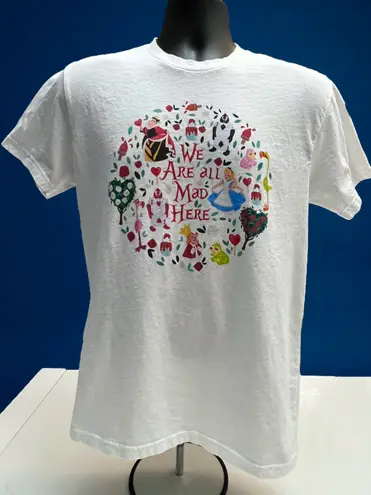 Next Level Apparel Alice in Wonderland “We Are All Mad Here” Graphic T-Shirt - Medium -