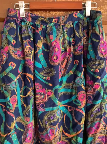 Vintage Kara & Co Amazing Multicolor Stretched Skirt/ 2 Side Pockets Multiple Size 14