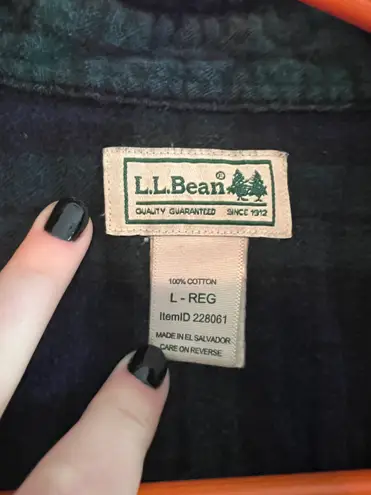 L.L.Bean Green Flannel