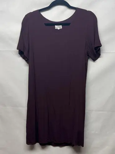 Wilfred Free  Aritzia Short Sleeve Burgundy Women's Tunic Dress Size Medium