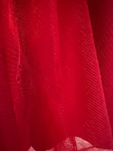 JJ's House Burgundy Homecoming Dress Fit And Flare Satin And Tulle With Appliqué Flowers GORGEOUS! Size 0