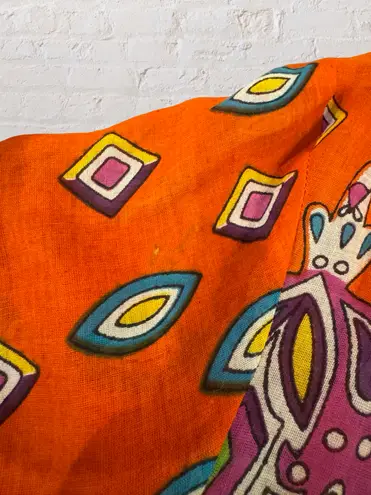 Jessica Taylor Vintage Paisley Tunic Dress Boho Embellished Lace Up Asymmetrical Whimsical 1X