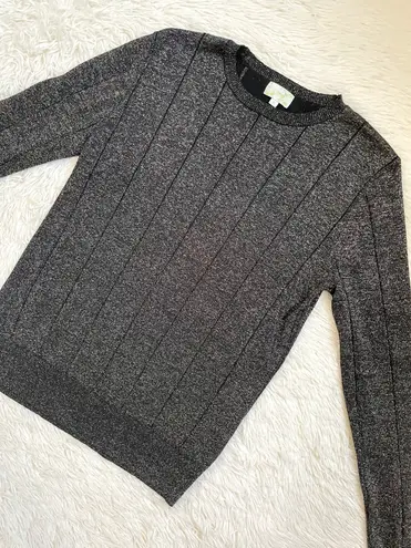 Metallic long sleeve pullover sweatshirt Gray Size M