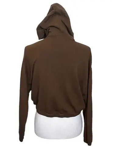 Monrow Full Zip Up Hoodie Sweatshirt Chocolate Brown Women’s Size Small
