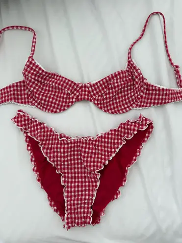 New with tags red Gringham bikini