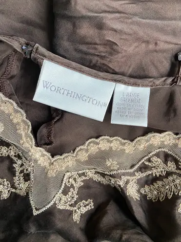 Worthington Vintage y2k  Lacy Brown Cami 🔥