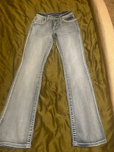 Mid Rise Boot Cut Jeans Blue