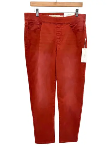 Soft Surroundings Ultimate Denim Pull-On Straight Pants Red M Womens Stretch NWT