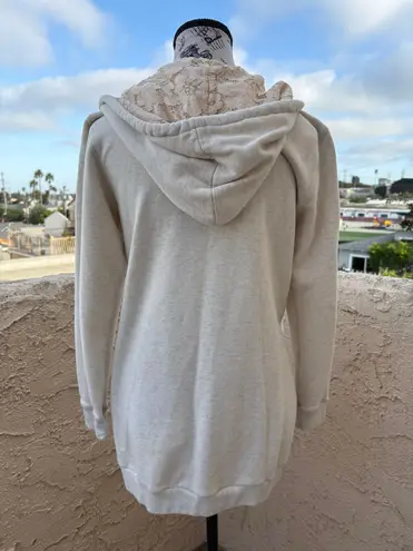 3.1 Phillip Lim cream cotton longline lace hoodie sweater size XS extra small