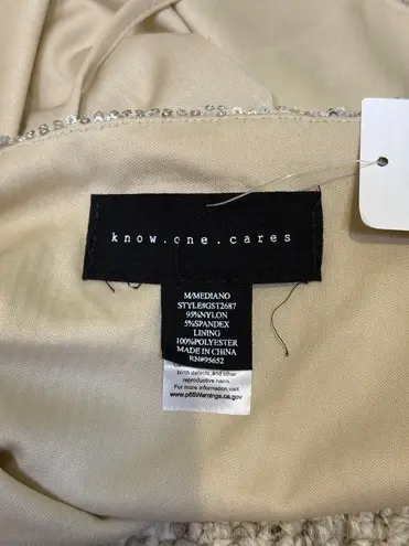 Know One Cares Know One Cares Womens Top Size M Silver Champagne Sparkle With Sequins