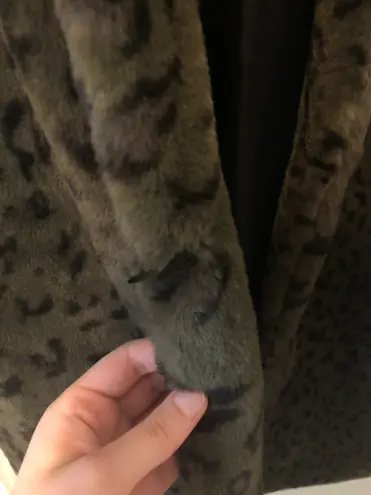 Army Green Animal Print Coat Size L