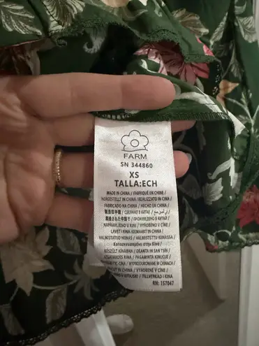 Farm Rio Green Pineapple Garden Blouse