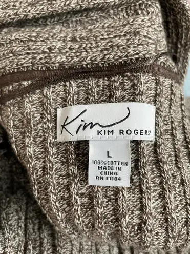 kim rogers Light Brown Open Front Cardigan Size Large