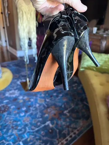 Enzo Peep Toe High Heels Black Size 8