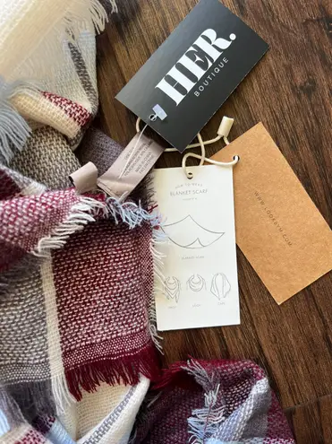 Her Boutique Plaid Blanket Scarf