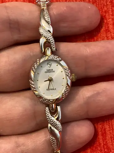 Sarah Coventry Woman’s silver tone diamond dial  supreme wrist watch!