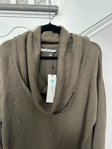 Harper NWT Lane Gouti Cowl Neck Off Shoulder Green Sweater Size 2XL - Image 4
