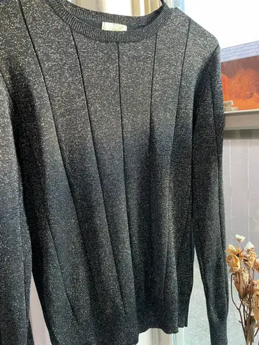 Metallic long sleeve pullover sweatshirt Gray Size M