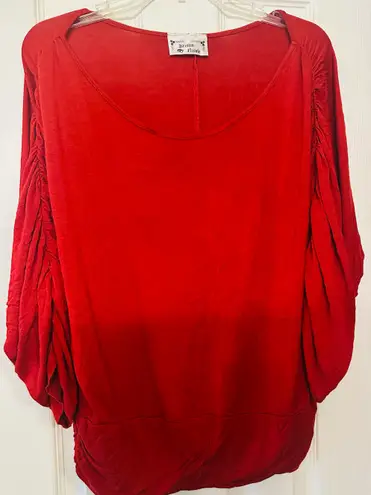 Kristin Nicole Vibrant Red Oversized 3/4 Sleeve Blouse