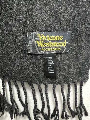 Vivienne Westwood gray wool scarf orb