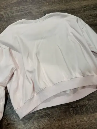 SKIMS cotton fleece classic crewneck in barely pink