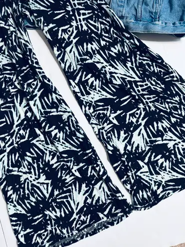 About A Girl abstract printed flare wide leg festival pants