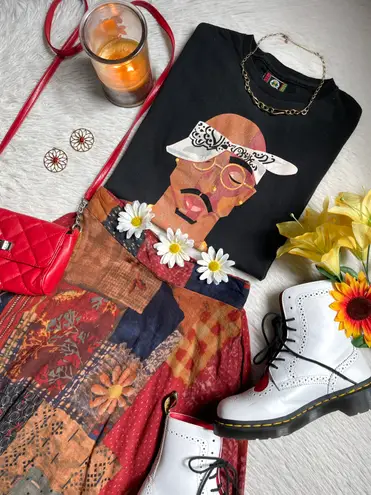 Rare Cross Colours Tupac shakur hip hop pop art short sleeve tee Black Size M