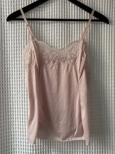 Vtg Wonder Maid sz 34 blush pink nylon lace camisole union made in the US