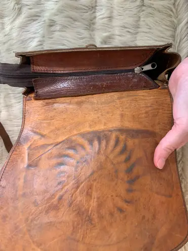 Vintage Leather Boho Hippie Purse Brown