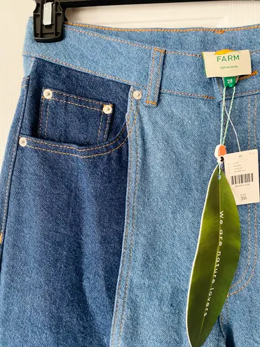 Farm Rio Patch Wide-Leg Jeans, Size 28