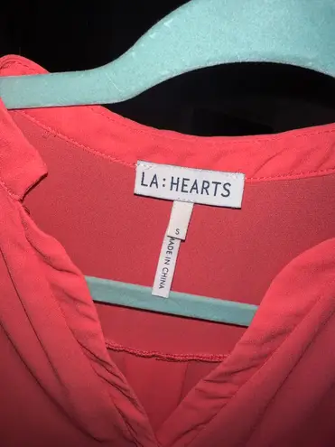 LA Hearts Bright Coral Top