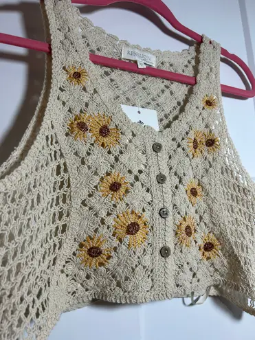 Rebellion Medium boho crop vest top