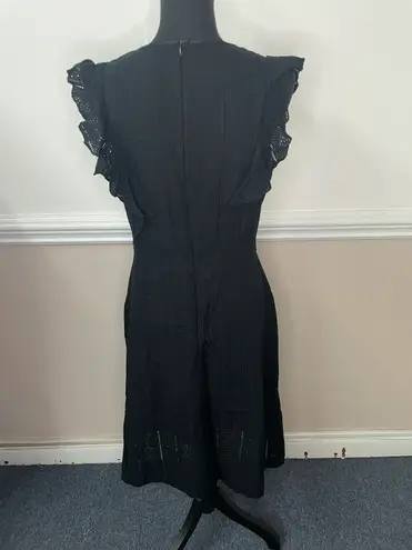 Ecowish Black Ruffle Sleeve A-Line Summer Dress Size Large